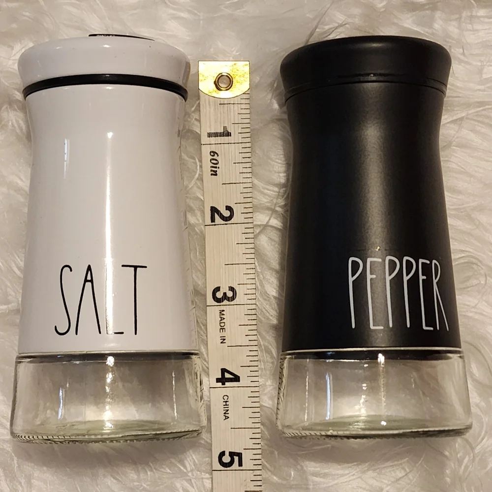 NEW Farmhouse Black and White Salt and Pepper Shakers